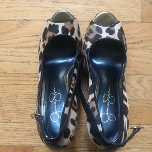 Jessica Simpson Cheetah Print Wedges